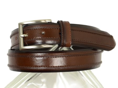 Florsheim 20298 100% Genuine Leather Boy s Belt - Double Ribbed - Cordovan For Discount