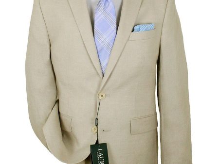 Lauren Ralph Lauren 24000 100% Linen Boy s Suit Separates Jacket - Solid Linen - Tan Online now