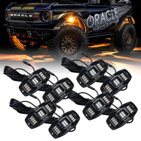 Oracle Underbody RGB+W Wheel Well Rock Light Kit - 8 PCS - ColorSHIFT SEE WARRANTY Online Sale