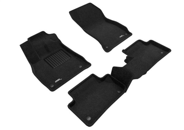 3D MAXpider 18-23 Audi Q5 SQ5 (FY 80A)   21-23 Q5 PHEV Elegant Floor Liner R1 & R2 - Black For Sale